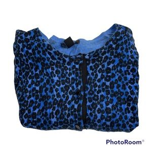 5/$25 Blue Leopard Print Cardigan